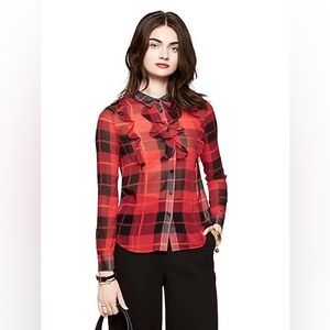 Kate Spade Red Plaid Top.